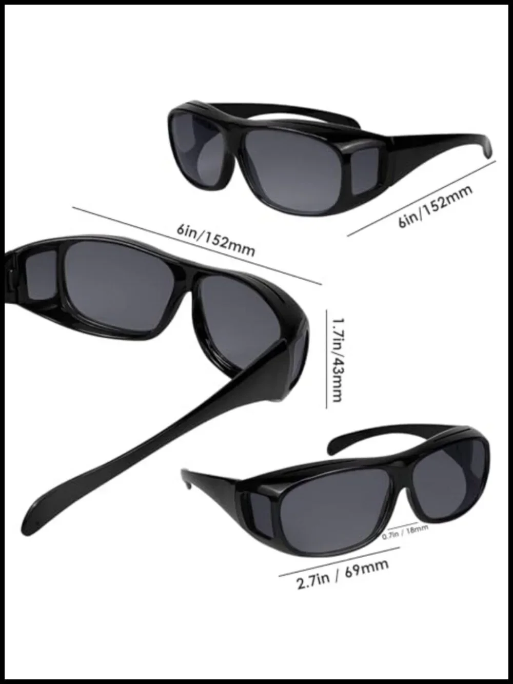 Fit Over Glasses Sunglasses Anti Glare Polarized Night Vision HD Yellow Lens